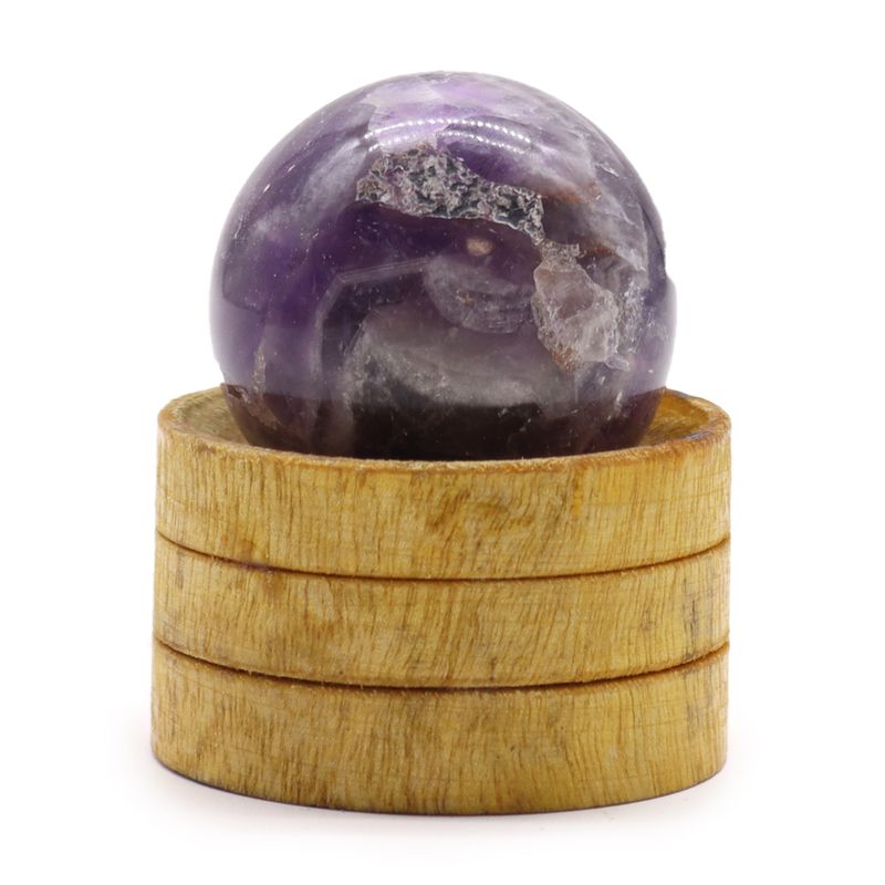 Edelstein-Kristallkugel 40 mm – Afrikanischer Amethyst mit Ständer