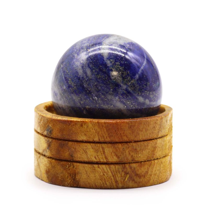 Edelsteinkristallkugel 50 mm – afghanischer Lapislazuli mit Ständer