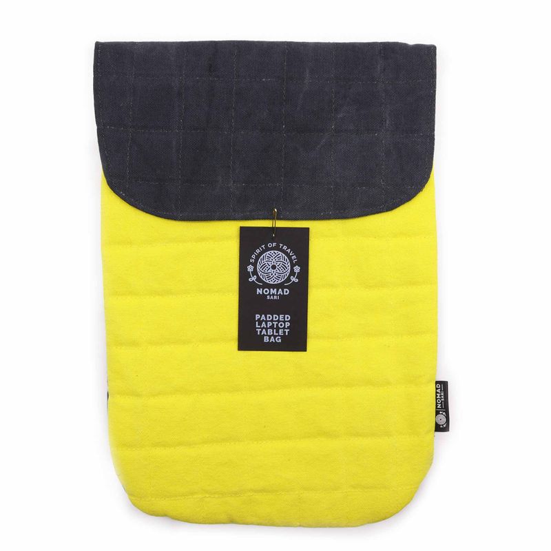 Gepolsterte Laptoptasche - Verrücktes Gelb - 14 Unzen Steinwäsche