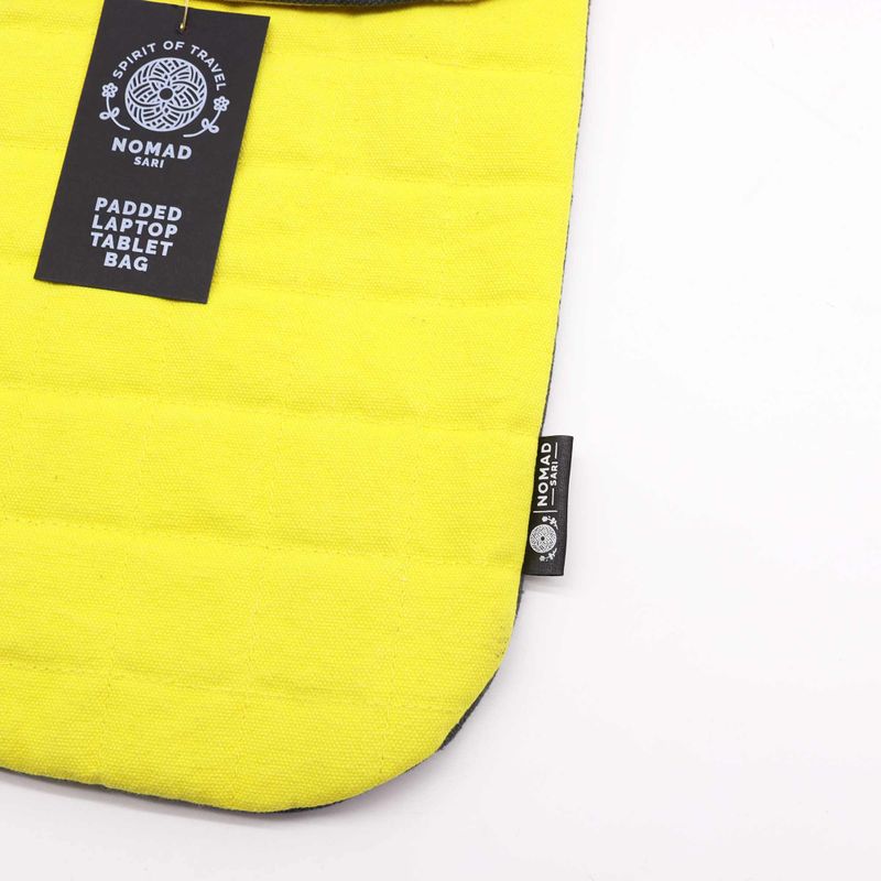 Gepolsterte Laptoptasche - Verrücktes Gelb - 14 Unzen Steinwäsche