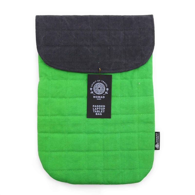 Gepolsterte Laptoptasche – Froschgrün – 14 oz Stonewash