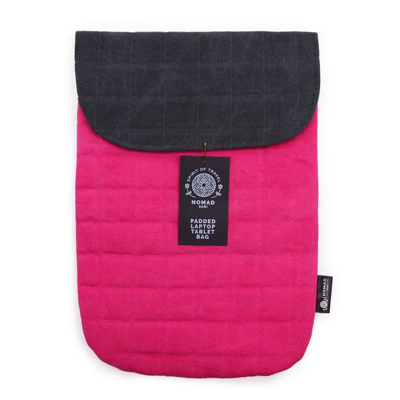 Laptoptasche mit Polsterung - Schockrosa - 14 Unzen Steinwasch-Finish