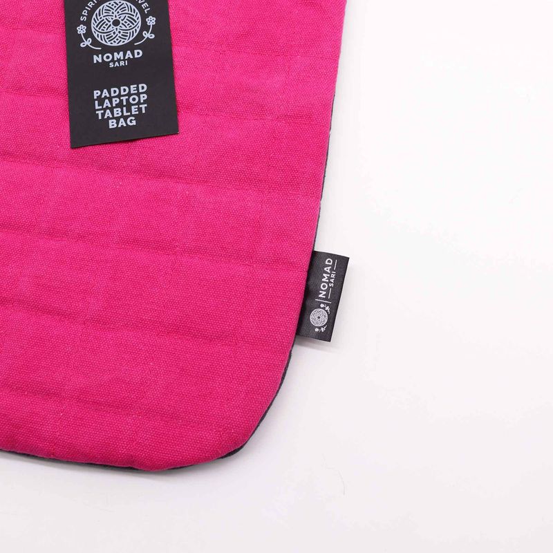 Laptoptasche mit Polsterung - Schockrosa - 14 Unzen Steinwasch-Finish