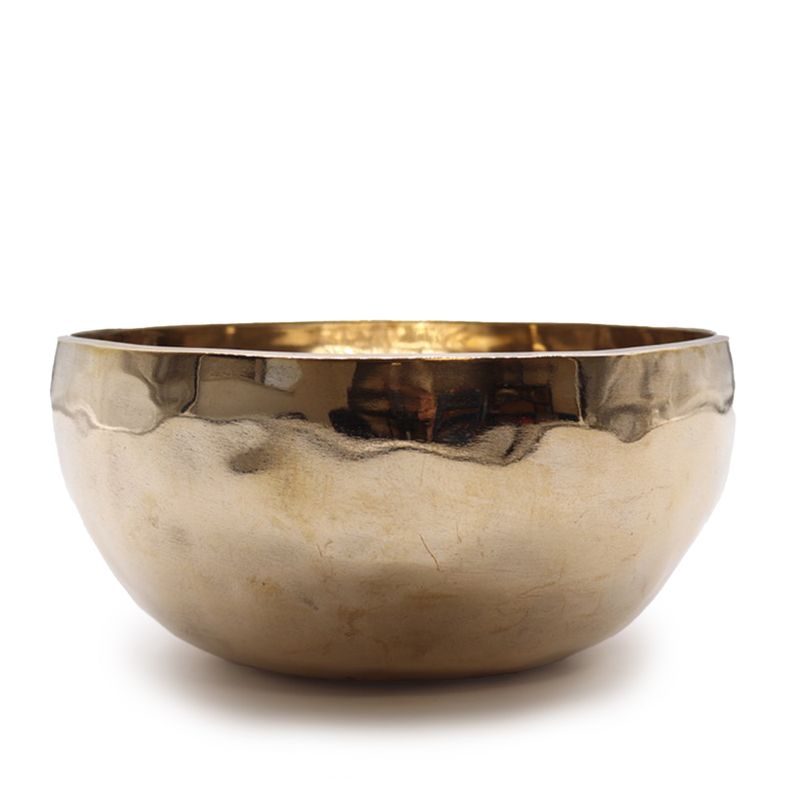 Extra große, glänzende, handgefertigte Klangschale aus Glockenmetall (ca. 1500 g) – 21 cm