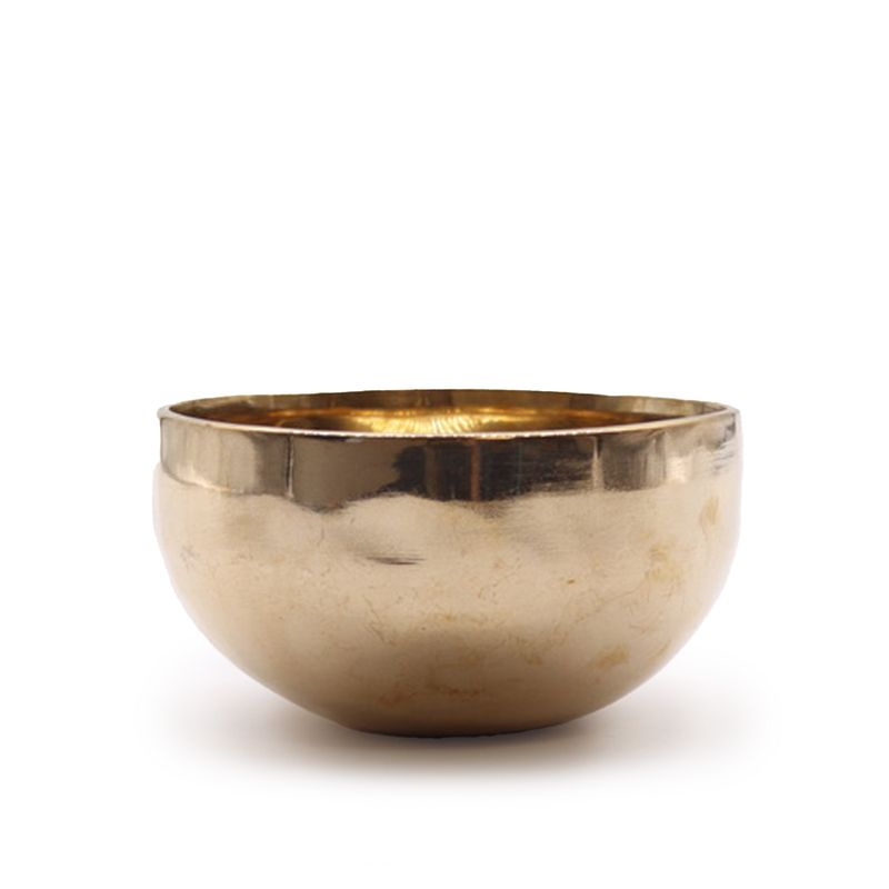 Kleine, glänzende, handgefertigte Klangschale aus Glockenmetall (ca. 550 g) – 13 cm