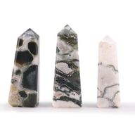 Edelstein-Obeliskenspitzen, ca. 5 cm – Moosachat