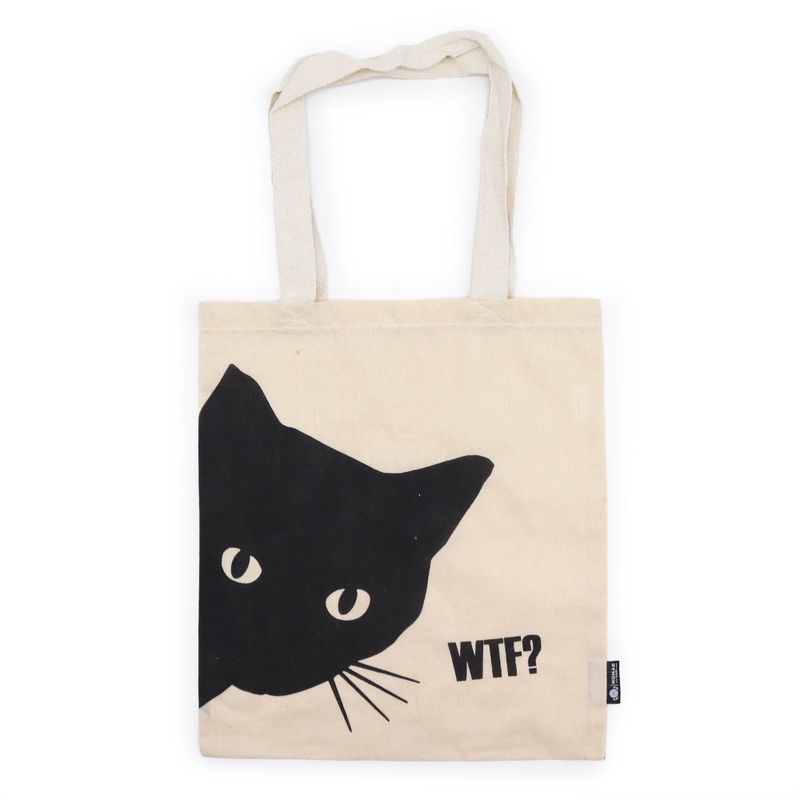 Iconic Basic Tragetasche – Schwarze Katze – (40 x 36 cm) – Natur 4 oz