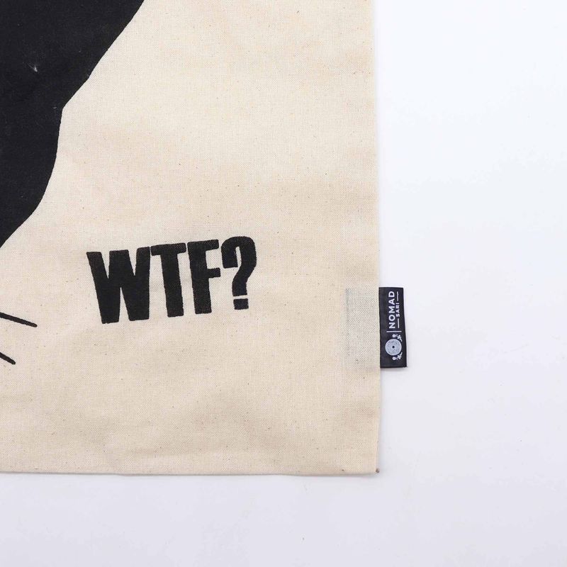 Iconic Basic Tragetasche – Schwarze Katze – (40 x 36 cm) – Natur 4 oz