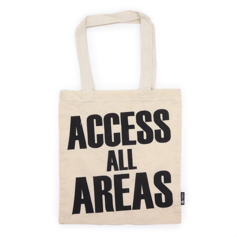 Ikonische Basic-Tragetasche – ACCESS ALL AREA – (40 x 36 cm) – Natur 4 oz