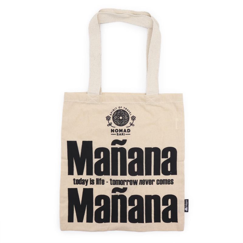 Ikonische Basic-Einkaufstasche – Mañana Mañana – (40 x 36 cm) – Natur, 4 Unzen