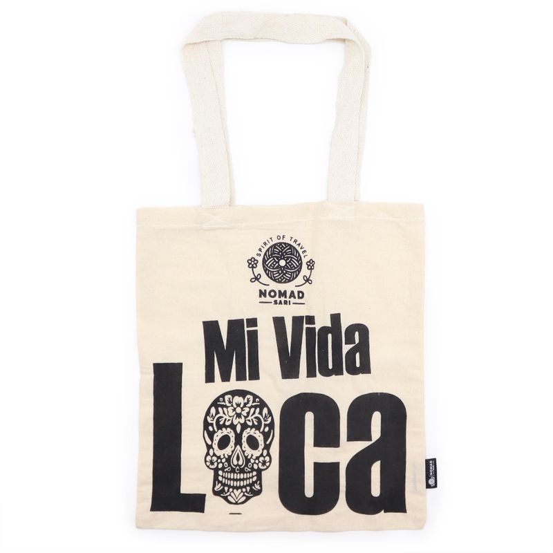 Ikonische Basic-Tragetasche – Mi Vida Loca – (40 x 36 cm) – Natur 4 oz