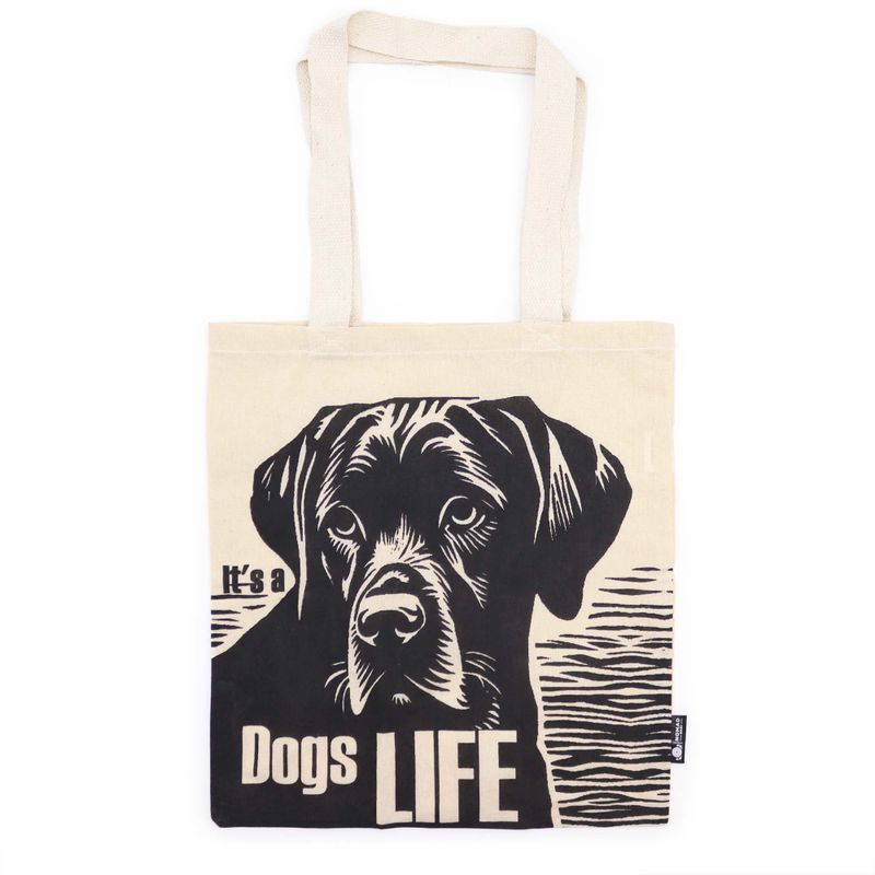 Iconic Basic Tragetasche - Dog's Life - (40x36cm) - Natur 4oz