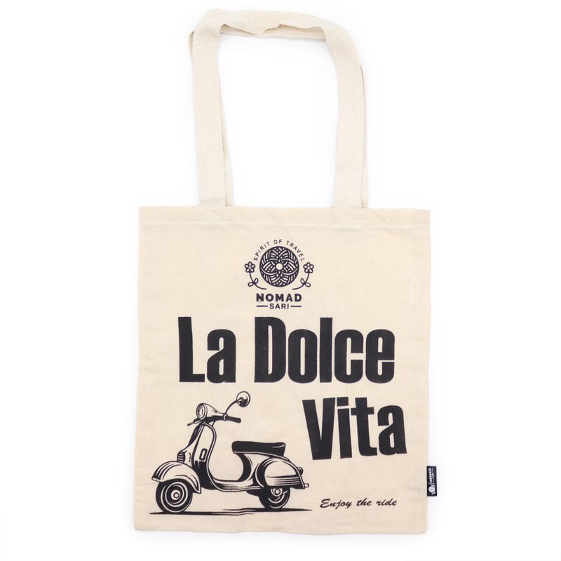 Ikonische Basic-Tragetasche – La Dolce Vita – (40 x 36 cm) – Natur 4 oz