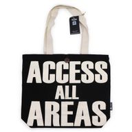 Kultige klassische Tragetasche – ACCESS ALL AREAS – Schwarz Natur 10oz (36x43x10cm)