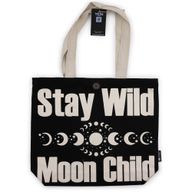 Kultige klassische Tragetasche – Stay Wild, Mood Child – Schwarz Natur 10oz (36x43x10cm)