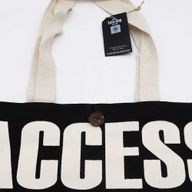 Kultige klassische Tragetasche – ACCESS ALL AREAS – Schwarz Natur 10oz (36x43x10cm)