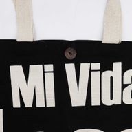 Kultige klassische Tragetasche – Mi Vida Loca – Schwarz Natur 10oz (36x43x10cm)
