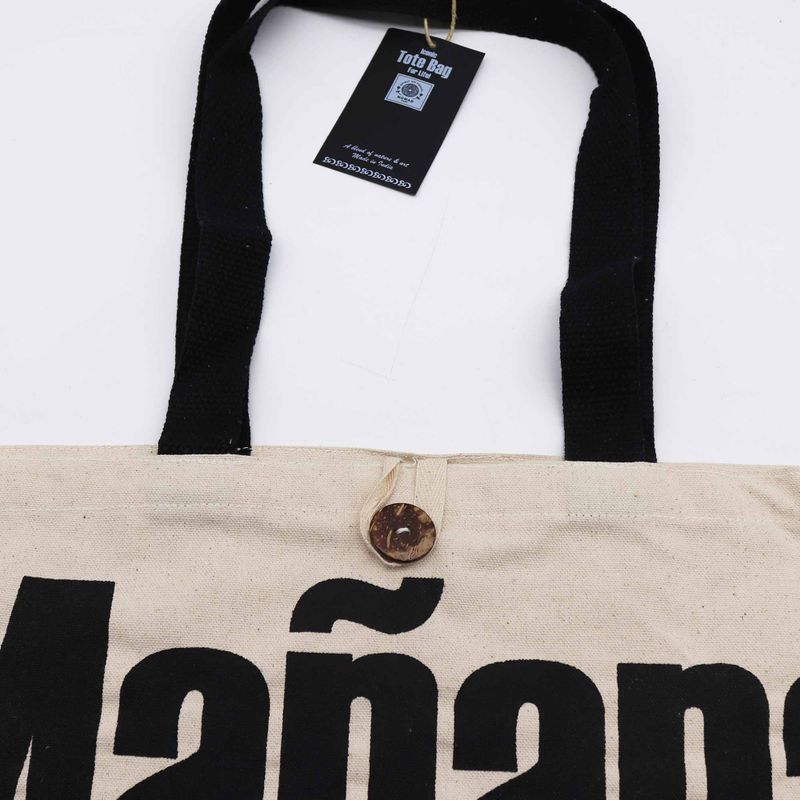 Kultige klassische Tragetasche – Mañana Mañana – Natur 10oz (36x43x10cm)