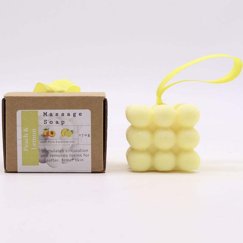 Verpackte Einzelmassageseifen - Pfirsich & Zitrone