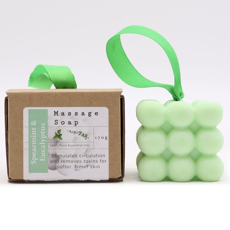 Verpackte Einzelmassageseifen - Grüne Minze & Eukalyptus