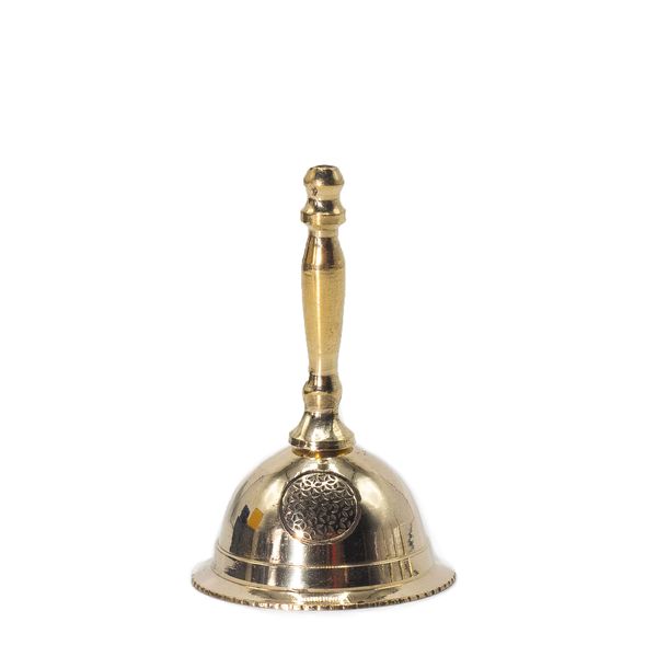 Kleine Altar-Glocke aus Messing - Blume des Lebens