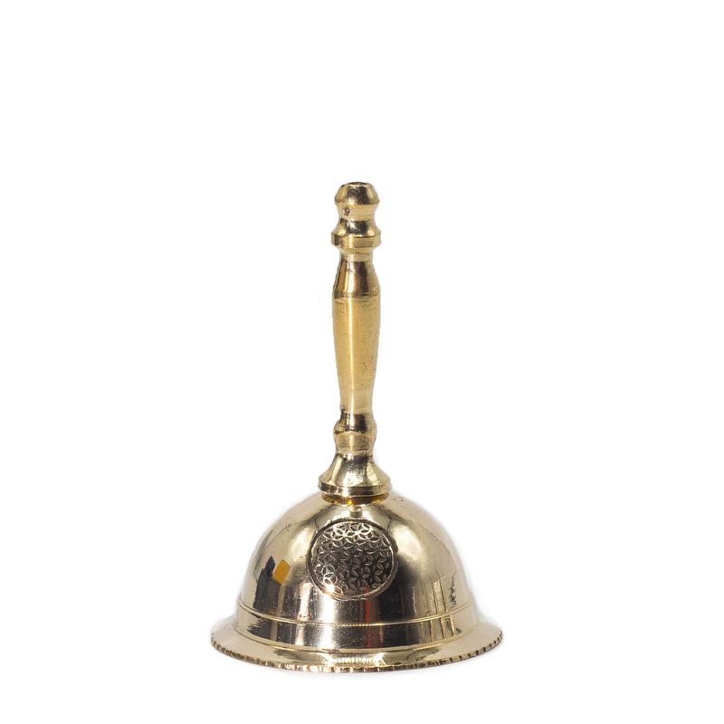 Kleine Altar-Glocke aus Messing - Blume des Lebens