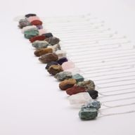 Edelsteinpendel-Starterset (12x 3 Kristalle) 4 cm - Rohkristalle