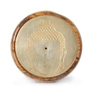 Gold auf Mangoholz - Buddhakopf