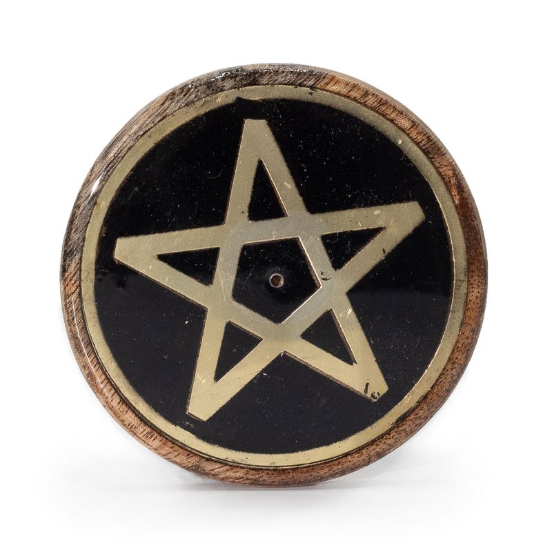 Gold & Schwarz auf Mangoholz - Pentagon