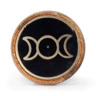 Gold & Schwarz auf Mangoholz – Dreifachmond