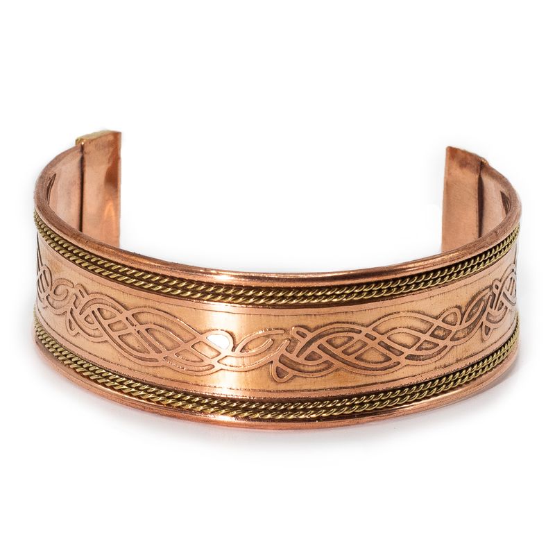 Kupferne breite Armbänder mit Messingdekor (sortiert)