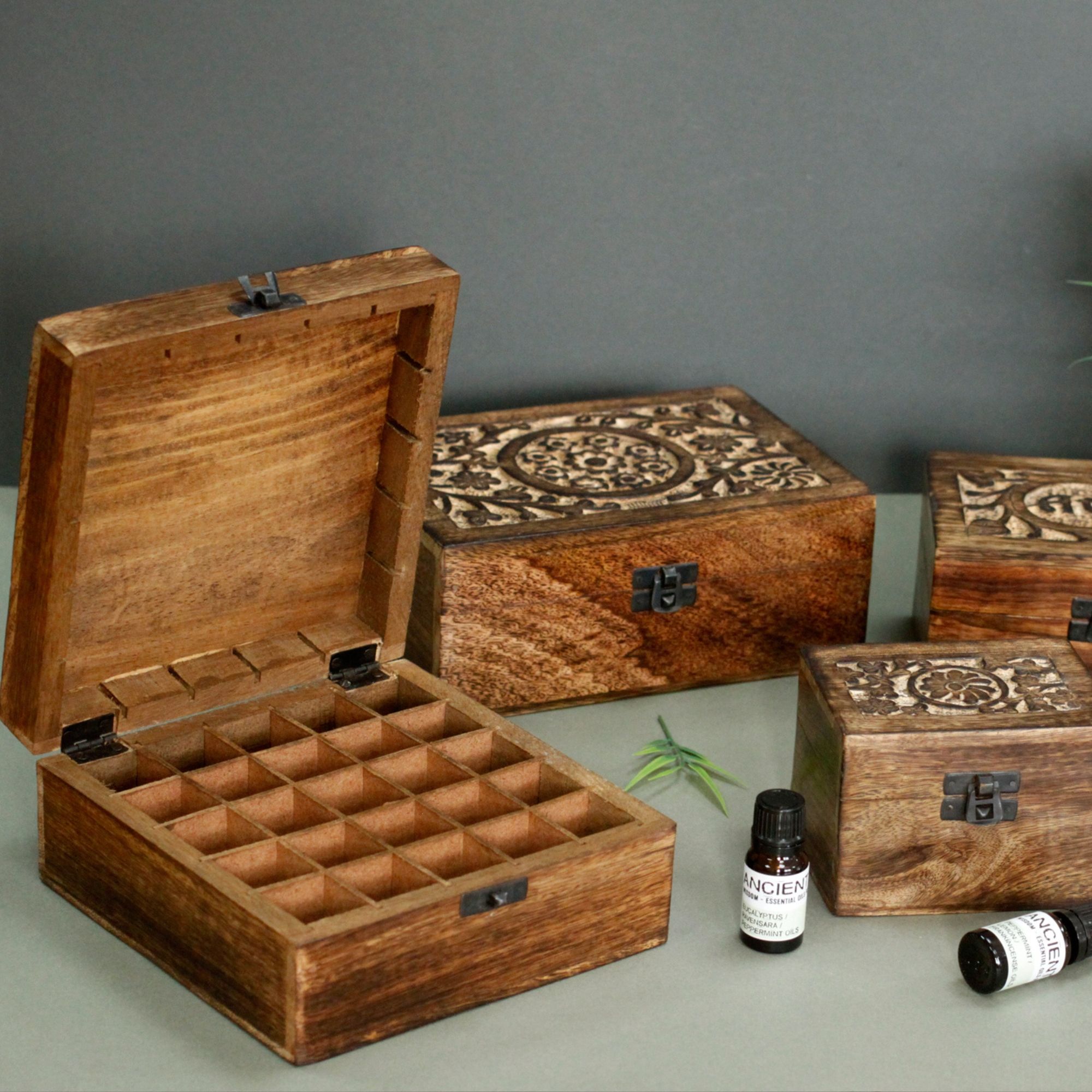 Mangoholz Aromatherapie Boxen