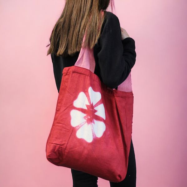 Tasche aus Natürlicher Baumwolle mit Batikmuster