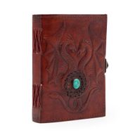 Two Dragons - Esoterisches Notizbuch - Antikgrau - 200 Seiten Stichkante - 17,5 x 12,5 x 3 cm