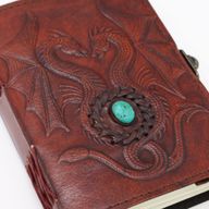 Two Dragons - Esoterisches Notizbuch - Antikgrau - 200 Seiten Stichkante - 17,5 x 12,5 x 3 cm