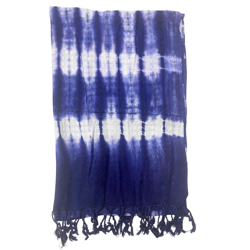Boho Java Art Stola/Schal - Indigo Streifen - 62x200cm