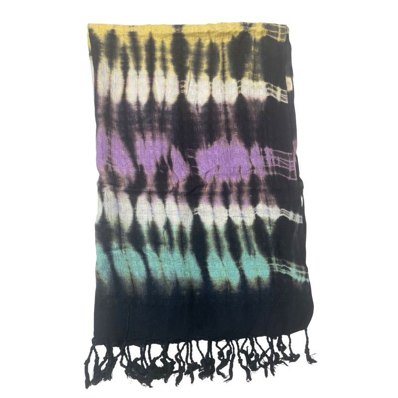 Boho Java Art Stola/Schal – Mehrfarbige Streifen – 62 x 200 cm