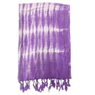 Boho Java Art Stola/Schal – Lavendelstreifen und Motiv – 62 x 200 cm