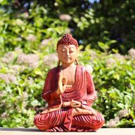 Handgeschnitzter Buddha - 30cm Willkommen