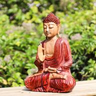 Handgeschnitzter Buddha - 30cm Willkommen