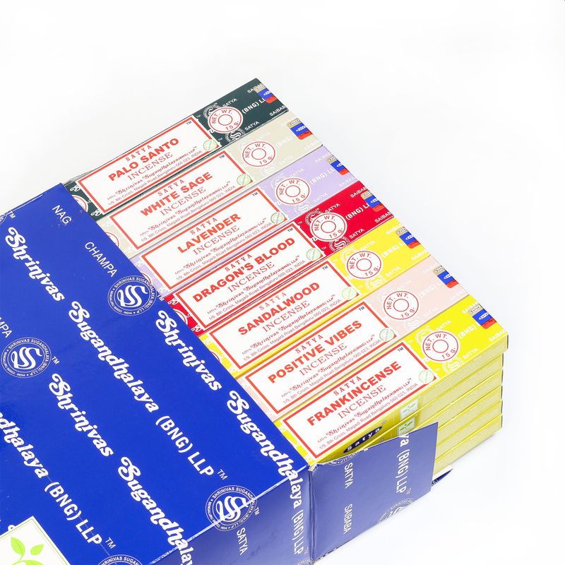 Satya sortierte Räucherstäbchen 15 g- Display-Packung