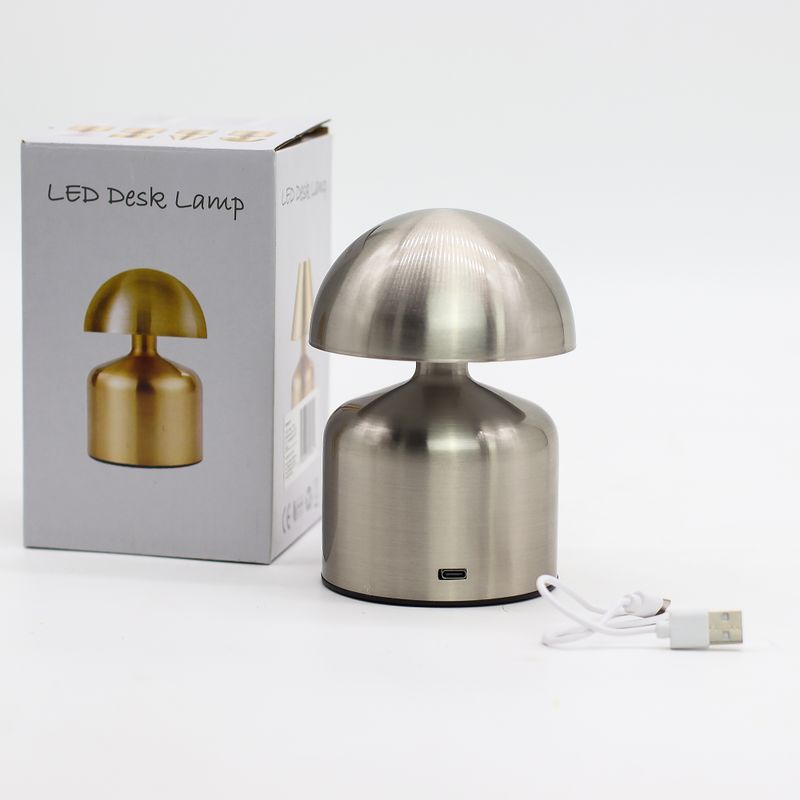 Touch-Lampe – Kuppelpilz Silber – USB (C) – Wiederaufladbar (400 Watt)