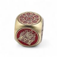 Feng Shui Fortune - Roter und Messing-Wohlstandswürfel - Flach