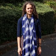 Boho Java Art Stola/Schal - Indigo Streifen - 62x200cm