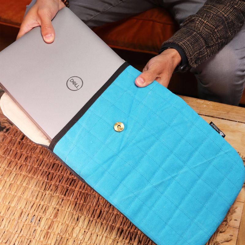 Gepolsterte Laptoptasche - Verrücktes Gelb - 14 Unzen Steinwäsche