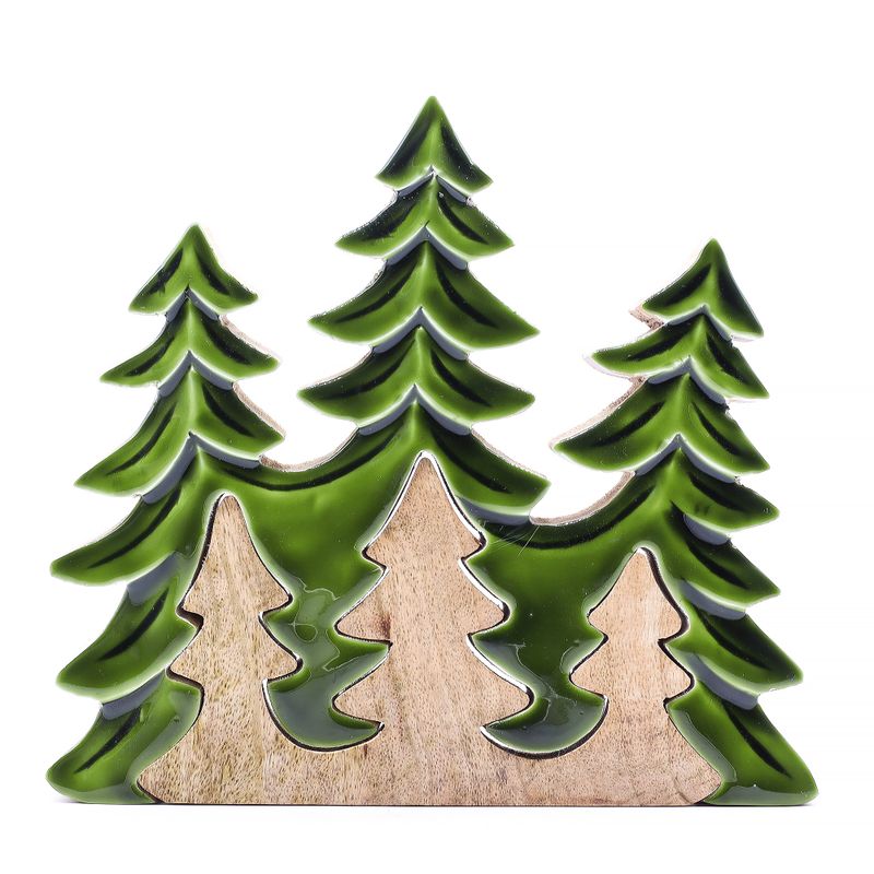 Lost in the Forrest – Drei Bäume 3D-Holzdekoration – 20 x 23 cm