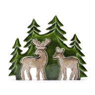 Lost in the Forest – Zwei Hirsche im Wald, 3D-Holzdekoration – 18 x 23 cm