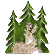 Lost in the Forest – Hirsch im Wald, 3D-Holzdekoration – 23 x 20 cm