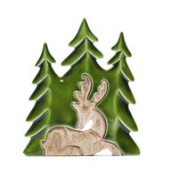 Lost in the Forest – Hirsch im Wald, 3D-Holzdekoration – 23 x 20 cm