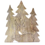 Lost in the Forest – Hirsch im Wald, 3D-Holzdekoration – 23 x 20 cm